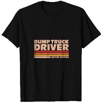 Discover Construction Worker Retro Flag Dump Truck Driver T-Shirts
