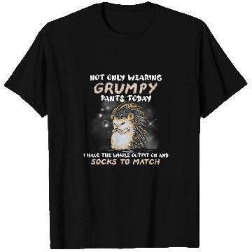 Discover Hedgehog Pet Not Only Wearing Grumpy Pants Today Funny Hedgehog T-Shirts