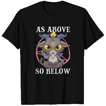 Discover Goats Pet As Above So Below Baphomest Satanic Black Magic Satan T-Shirts