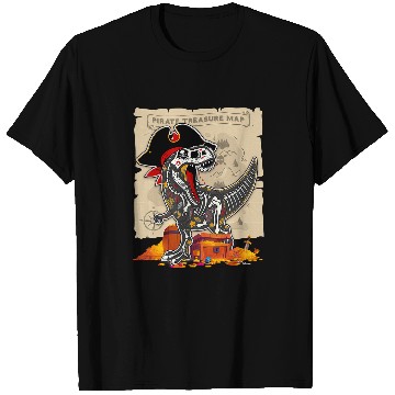 Discover Dinosaur Pet Pirate T rexs Pirate Treasure Map Mamasaurus Dinosaur Pirate T-Shirts
