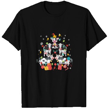 Discover Cow Pet Christmas Farmer Women Farm Christmas Tree T-Shirts