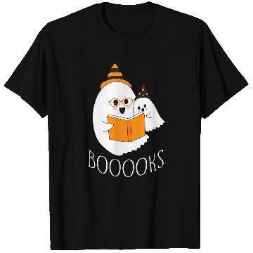 Discover Book Fun Cute ghosts Book Reading Halloween Teacher Booooks ghosts T-Shirts
