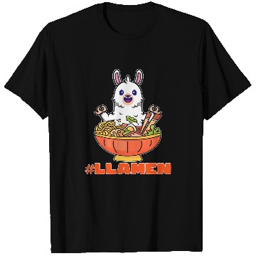 Discover Llama Pet Ramen Japanese Noodles Pho Bowl Anime T-Shirts