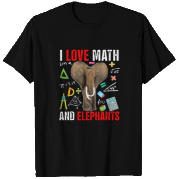 Discover Elephant Mammal I Love Math And Elephants Funny Math Lover Elephant Zoo T-Shirts