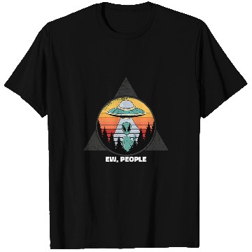 Discover Aliens UFO Triangle Sun Alien Ew People T-Shirts