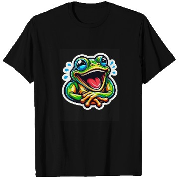 Discover Frog Pet Cute Happy Frog Laughing Smiling Animal Toad Lover T-Shirts
