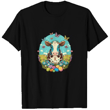 Discover Cow Pet Easter Cattle Bunny Eggs on Easter Cow T-Shirts