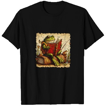 Discover Book Fun Frog Toad Fishing vintages Classic Book Frog Reading Book T-Shirts