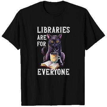 Discover Book Fun Libraries Are For Everyone Cat Book Reader Librarian T-Shirts