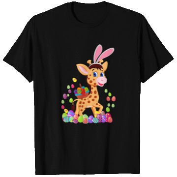 Discover Giraffe Pet Easter Giraffes Lover Bunny Giraffes Holding Easter Egg T-Shirts