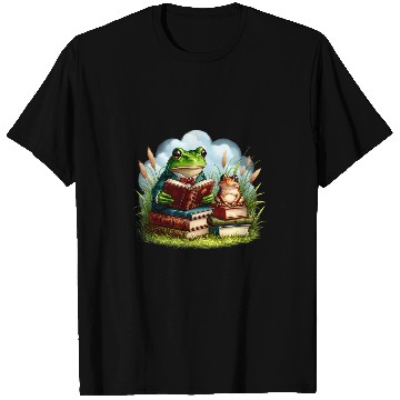 Discover Book Fun Frog Reading Book Frog Toad Fishing vintages Classic Book T-Shirts