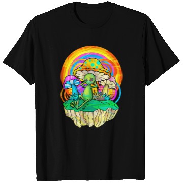 Discover Aliens UFO psychedelics Alien Hippie Fungi Mushroom T-Shirts