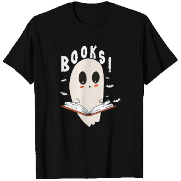 Discover Book Fun cute ghosts book reading halloween teacher top booooks T-Shirts