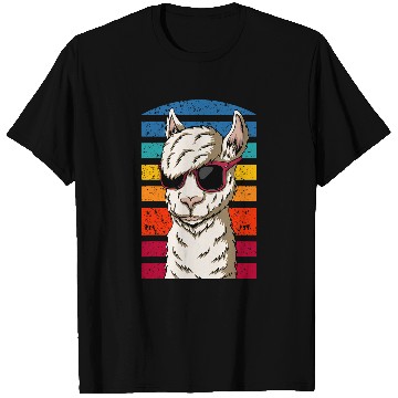 Discover Llama Pet Rainbow Alpaca Llama Fun with sunglasses for women and men T-Shirts