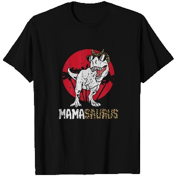 Discover Dinosaur Pet Mamasaurus Trex Leopard Bandana Mothers Day Dinosaur Mom T-Shirts