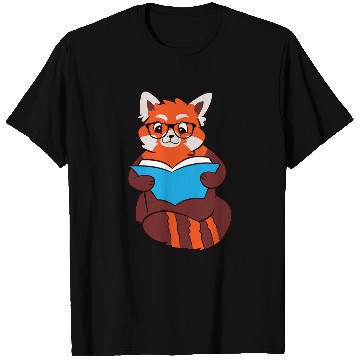 Discover Book Fun Red Panda Sleeping Reading Book Red Panda T-Shirts