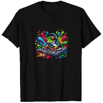 Discover Frog Pet Cute DJ Frog Playing Music Animal Toad Lover T-Shirts