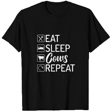 Discover Cow Pet Eat sleep Cows repeat T-Shirts