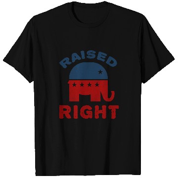 Discover Elephant Mammal Raised Right Republican  Conservative T-Shirts