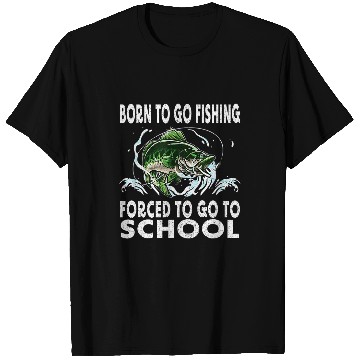 Discover Fishing Fun Funny Born To Go Fishing Bass Fish Fisherman Boys Kids 3 T-Shirts