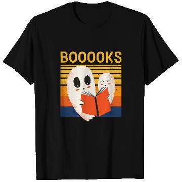 Discover Book Fun Cute ghosts Book Reading Halloween Teacher Puns Booooks T-Shirts