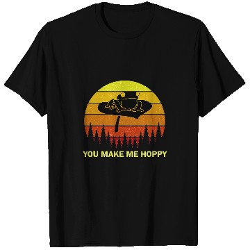 Discover Frog Pet You Make Me Hoppy Frog Toad Lover Funny Pun Quote Silhouette T-Shirts