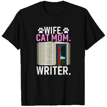 Discover Book Fun Wife Cat Mom Writer Author Book Writing 5 T-Shirts