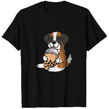 Discover Saint Bernard Pet Boba Bubble Milk Tea Saint Bernard T-Shirts
