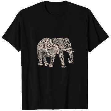 Discover Elephant Mammal Short Sleeve Graphic Mandala Elephant Boho T-Shirts