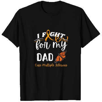 Discover Multiple Sclerosis Ribbon Dad Cure Monarch Butterfly T-Shirts
