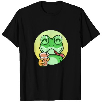 Discover Frog Pet Cute Kawaii Toad Drinking Bubble Tea a Frog Boba Tea T-Shirts