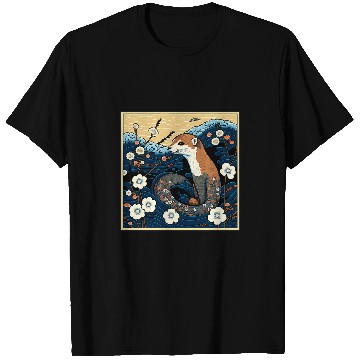 Discover Ferret Pet Surrealism Japanese Painting Weasel 3 T-Shirts