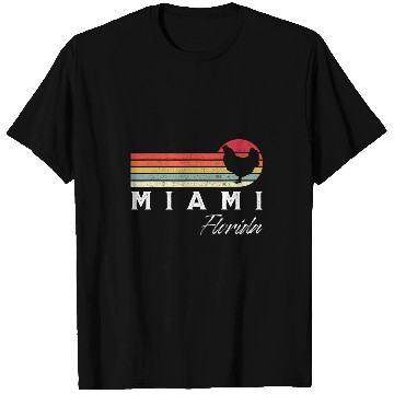 Discover Chicken Pet Miami Florida Retro Chicken Lover Souvenir T-Shirts