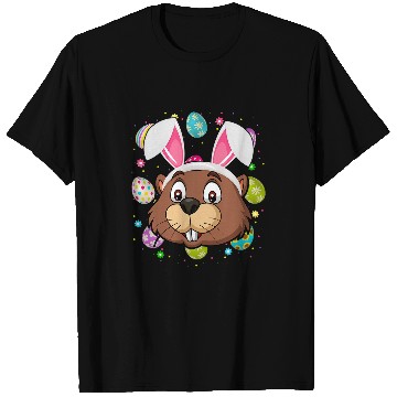 Discover Beaver Pet Funny Easter Egg Lover Bunny Ear Beaver Face Easter Sunday T-Shirts