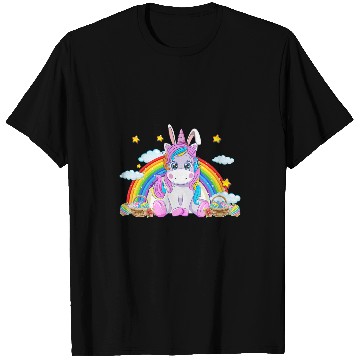 Discover Unicorn Pet Kids Unicorn Bunny Happy Easter Rainbow Unicorn Girl T-Shirts