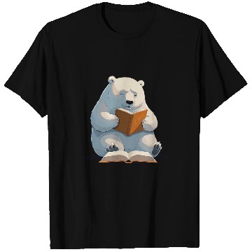 Discover Book Fun Cute Polar Bear is reading a Book Reading Polar Bear T-Shirts