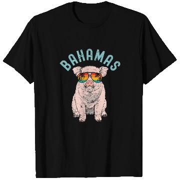 Discover Pig Pet Retro Bahamas Pig Bahamas Souvenir Family Vacation Trip 01 T-Shirts