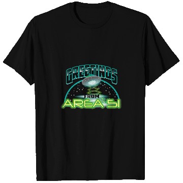 Discover Aliens UFO Cute Greetings From Area 51 Gift For Alien Believers T-Shirts