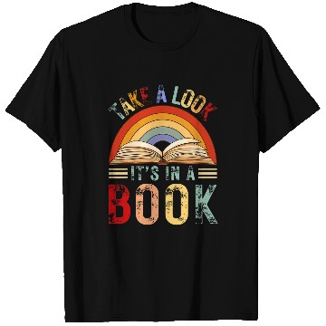 Discover Cool Rainbow Reading Take A Look Its In A Book Retro Vintage T-Shirts