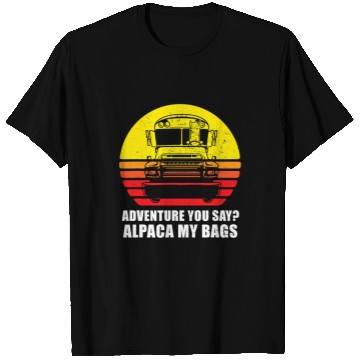 Discover Llama Pet Skoolie Bus Conversion School Bus Life Alpaca 9 T-Shirts