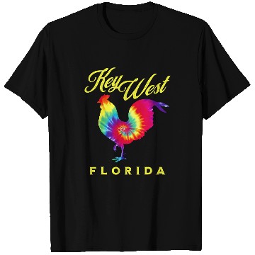 Discover Chicken Pet Key West Florida Tie Dye Chicken Souvenir T-Shirts