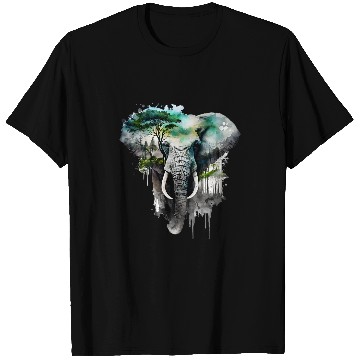 Discover Elephant Mammal Tree Forest Animal Print Art Animal Lover T-Shirts