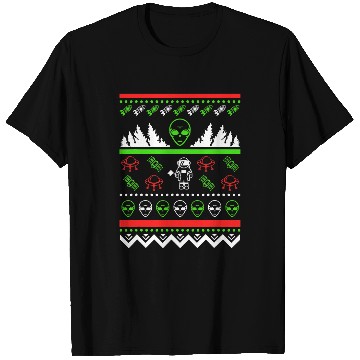 Discover Aliens UFO Ugly Christmas Alien Ufo Alien Christmas T-Shirts