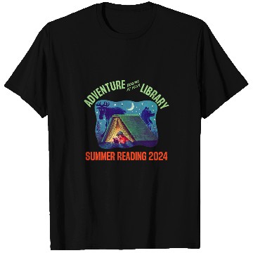 Discover Book Fun Adventure Begins At Your Library Summer Reading Program 04 08 T-Shirts
