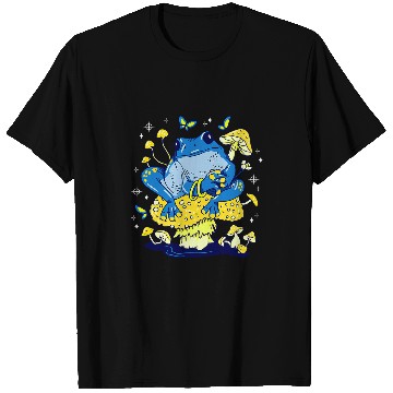 Discover Frog Pet Blue Cute Frog Toad Trippy Weird Animal Mushroom Art T-Shirts