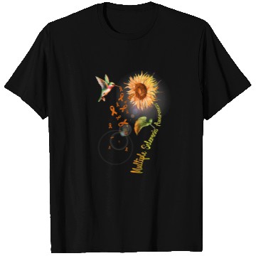 Discover Multiple Sclerosis Ribbon Sunflower Hummingbird T-Shirts