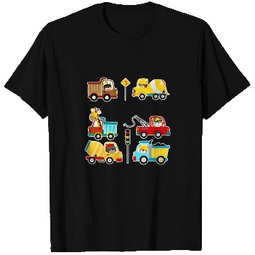 Discover Excavator Fun boy vehicles construction site children T-Shirts