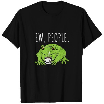 Discover Frog Pet Ew People Cottagecore Frog with Tea T-Shirts