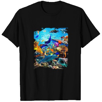 Discover Dolphin Pet Ocean Dolphin Shark Turtle Coral Sea Fish Orca Whale Reef T-Shirts