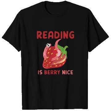 Discover Book Fun Reading Is Berry Nice Funny Book Lover Strawberry T-Shirts